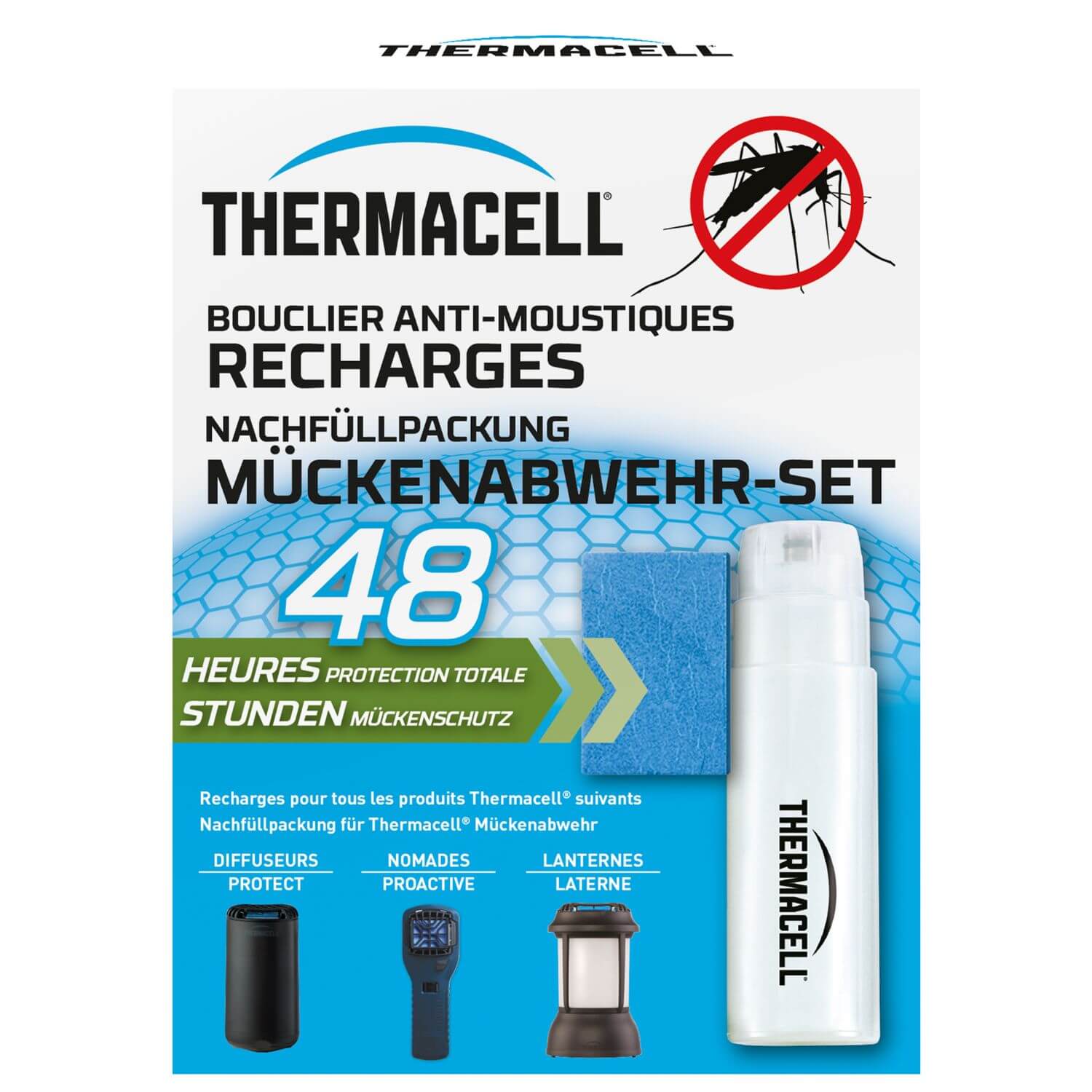 Thermacell Nachfüllset - Refills, Stechmückenschutz 48 Stunden (12 Wirkstoffplättchen + 4 Gaspatronen)