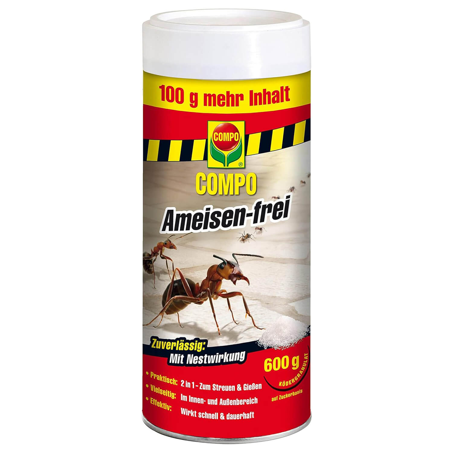 COMPO Ameisen-frei - ideal gegen Ameisen und Ameisennester - staubfreies Ködergranulat zum Streuen oder Gießen - im Innen- und Außenbereich einsetzbar - 600 g
