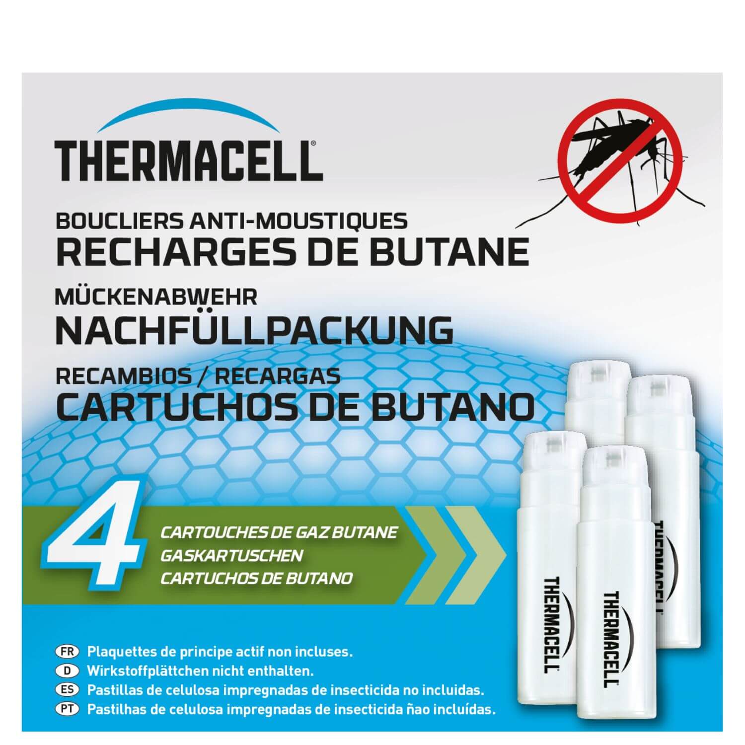 Thermacell Nachfüllpackung C-4 Butangas für Mückenabwehrgerät (4 Gaskartuschen für je 12 h)